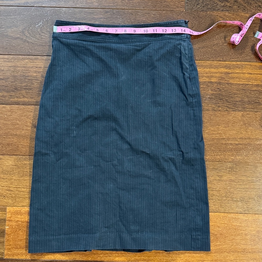 Classic Black Pinstripe Pencil Skirt - Women's